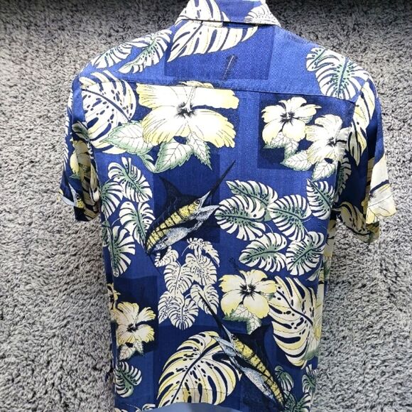 Guy Harvey By AFTCO Vintage Bluewater Wear 100% Silk Button Down. Men's Small... - Picture 6 of 10